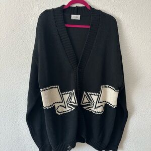ASKYURSELF Chunky Banned Knit Cardigan Sweater